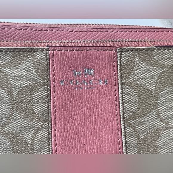 Coach double compartment zipper Wristlet Signature coated canvas - Picture 6 of 6